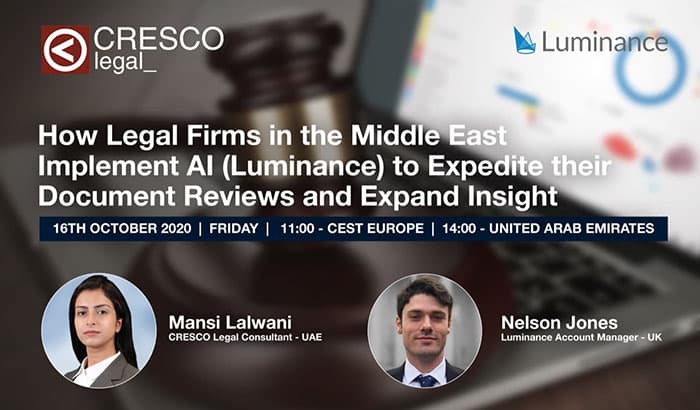 CRESCO Legal as a key speaker on another AI - Artificial Intelligence Live Webinar